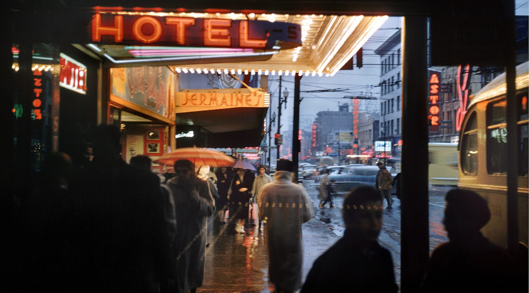 fredherzog-HotelGranvilleStreetAtNight1959
